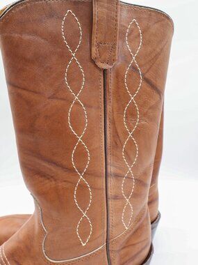Vintage 80s Double-H Boots Mens 10 EE Leather Steel Toe Western Boots 1507 NWB